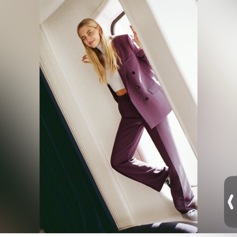 Zara Purple Pantsuit Modern Tailored Fit